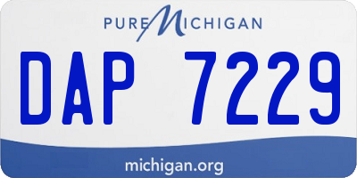 MI license plate DAP7229