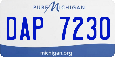 MI license plate DAP7230