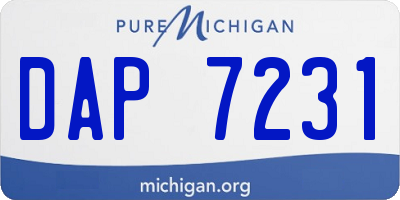 MI license plate DAP7231