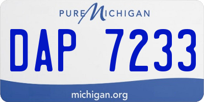 MI license plate DAP7233