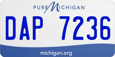 MI license plate DAP7236