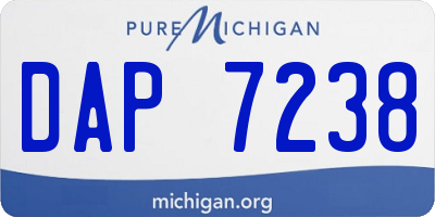 MI license plate DAP7238
