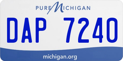 MI license plate DAP7240