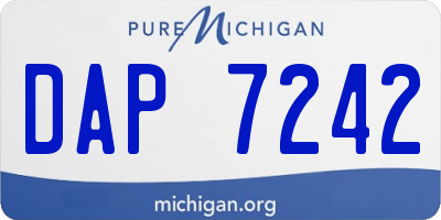 MI license plate DAP7242