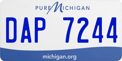 MI license plate DAP7244