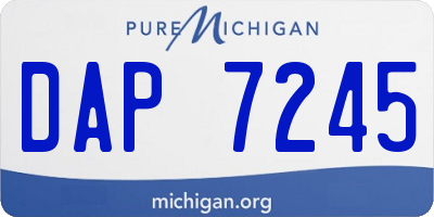 MI license plate DAP7245