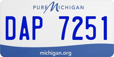 MI license plate DAP7251