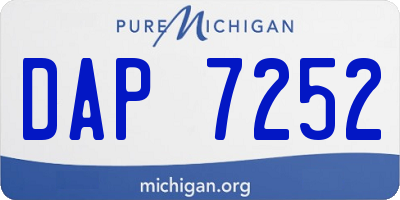 MI license plate DAP7252