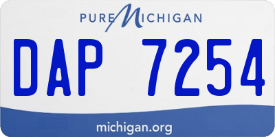 MI license plate DAP7254