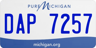 MI license plate DAP7257