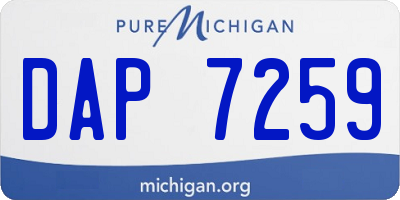 MI license plate DAP7259