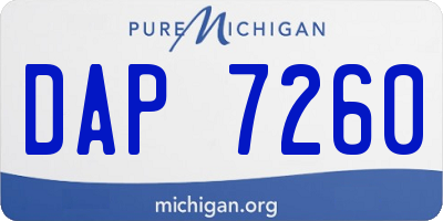 MI license plate DAP7260