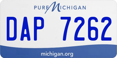 MI license plate DAP7262