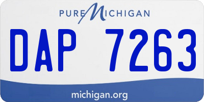 MI license plate DAP7263