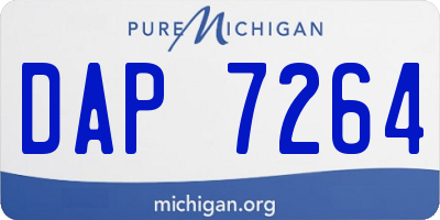 MI license plate DAP7264