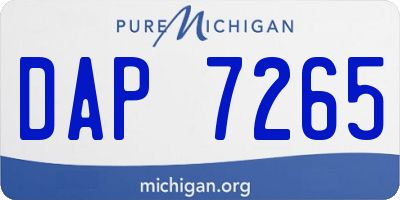 MI license plate DAP7265