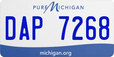 MI license plate DAP7268