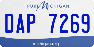 MI license plate DAP7269