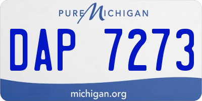 MI license plate DAP7273