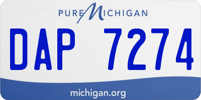 MI license plate DAP7274