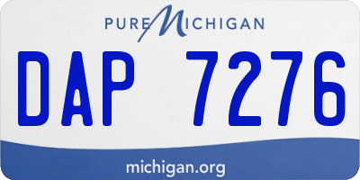 MI license plate DAP7276