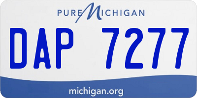 MI license plate DAP7277