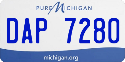 MI license plate DAP7280