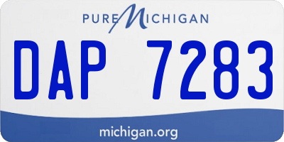 MI license plate DAP7283