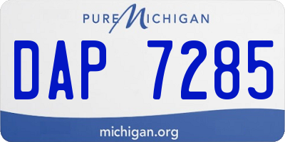 MI license plate DAP7285