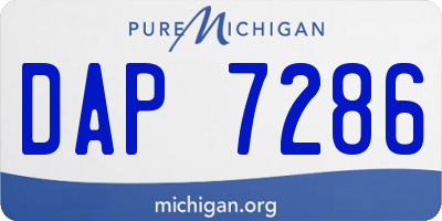 MI license plate DAP7286