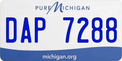 MI license plate DAP7288