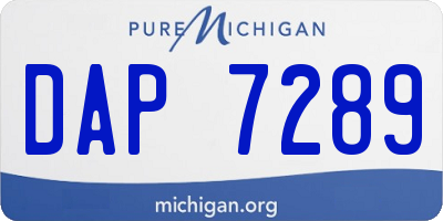 MI license plate DAP7289