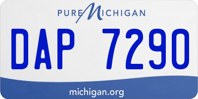 MI license plate DAP7290