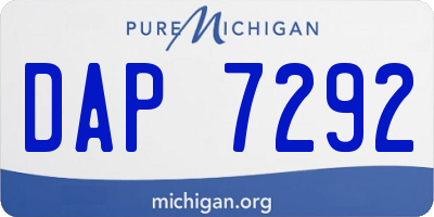 MI license plate DAP7292