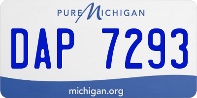 MI license plate DAP7293