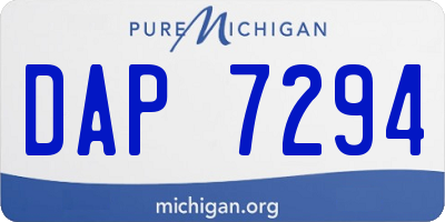 MI license plate DAP7294