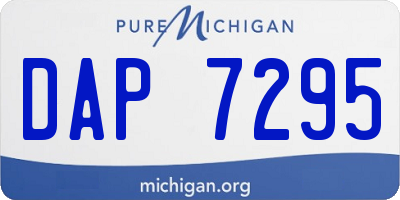 MI license plate DAP7295