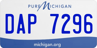 MI license plate DAP7296
