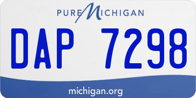 MI license plate DAP7298