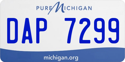 MI license plate DAP7299