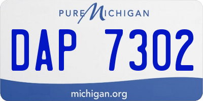 MI license plate DAP7302