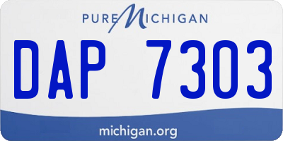 MI license plate DAP7303