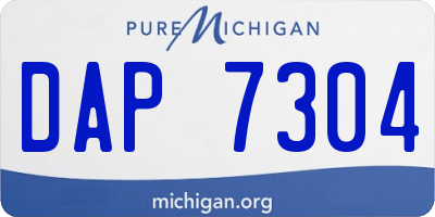 MI license plate DAP7304