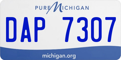 MI license plate DAP7307