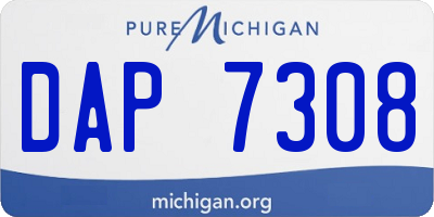 MI license plate DAP7308