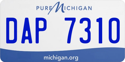MI license plate DAP7310