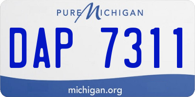 MI license plate DAP7311