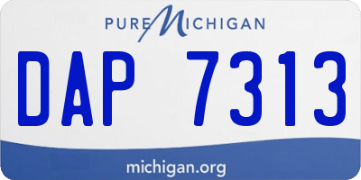 MI license plate DAP7313