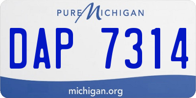 MI license plate DAP7314