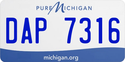 MI license plate DAP7316